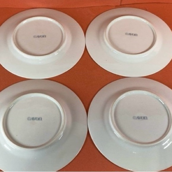 Avon 12 Days of Christmas Patridge In A Pear Tree 14Kt Gold Trim Plates set of 4 - Picture 5 of 6